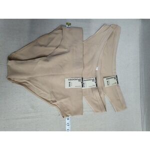 No Boundaries Seamless High Leg Ribbed Panties XXL 20 Almond Tan 3 Pack Bundle